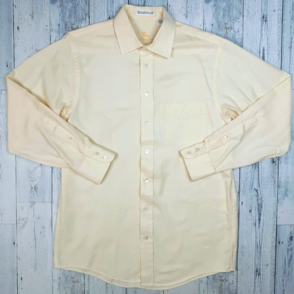 Burberry Men's Medium Vintage 15.5-33 Long Sleeve Button Up Shirt Made in USA